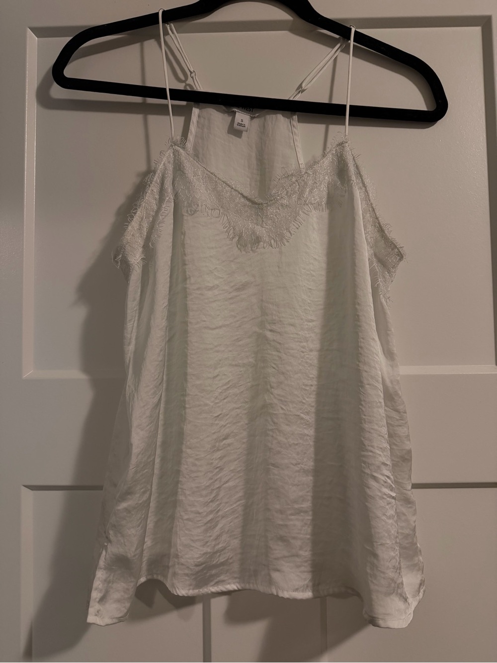 Nine West White Lace-Trim Camisole